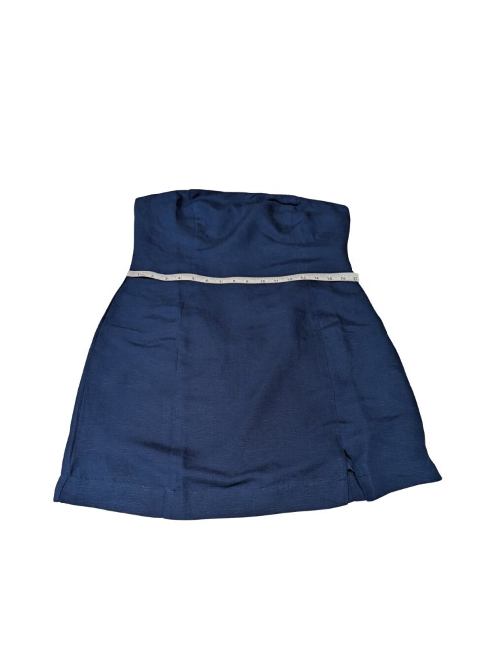 French Connection Strapless Linen Mini Dress Navy 10 NWT - Picture 8 of 13